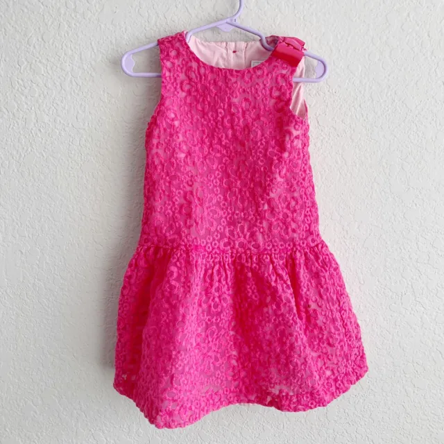 Dressed Up by Gymboree Girl's Party Dress 3T Pink Floral Party Dress Fit Flare