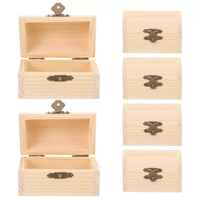 6 Pcs Travel Jewelry Case Crafts DIY Arched Wooden Small Box