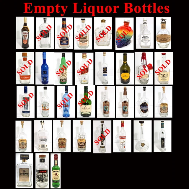 EMPTY LIQUOR BOTTLE Crafting Bottle Glass Bottle Spirits Rum Gin Whisky