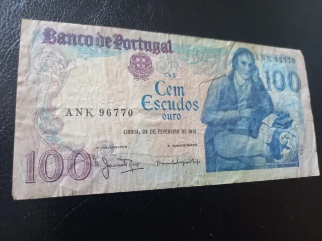 Portugal. Billete De 100 Escudos. 1981. Manuel María Barbosa