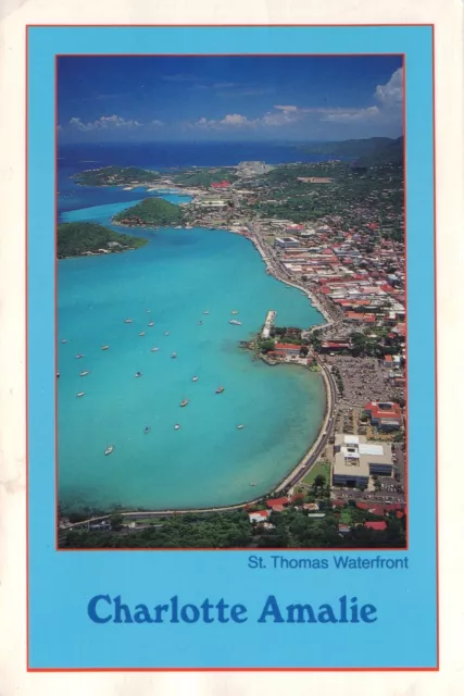 Postcard Charlotte Amelie waterfront, St. Thomas, U.S. Virgin Islands, Caribbean