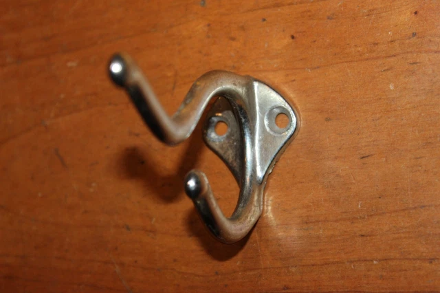 Vintage Coat Hat Closet Hook Chrome plate over Pot Metal O-43