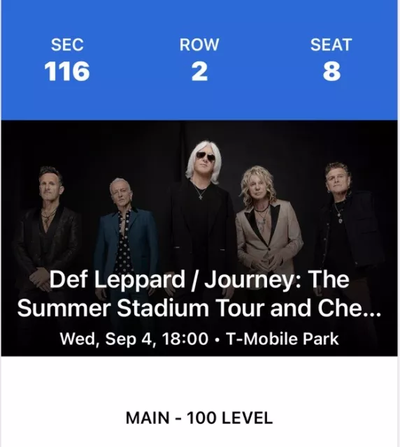 X 2 Def Leppard Cheap Trick Summer Stadium Tour 09.04.2024 Seattle Great Seats!