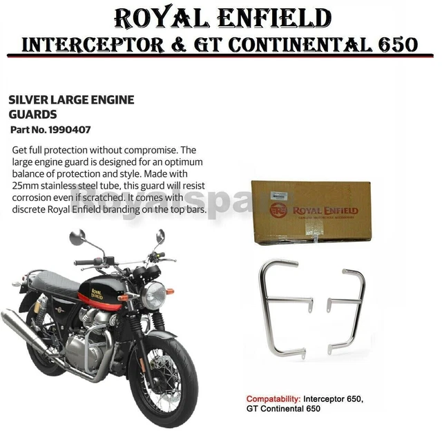 ROYAL ENFIELD INTERCEPTOR & GT Continental 650 Silver Large Engine