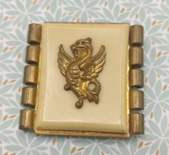 Bijou ancien broche jean Painlevé griffon mythologie en bakélite Epoque Art Déco