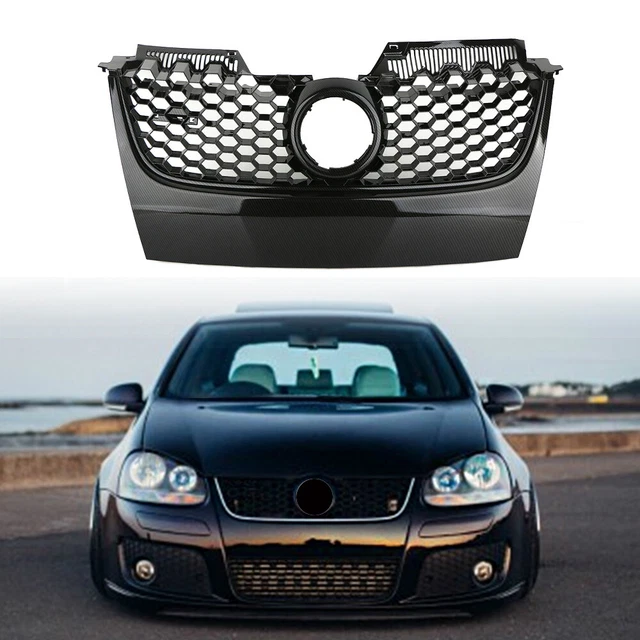 Carbon Fibre Honeycomb Mesh Front Bumper Centre Grill For Vw Golf Mk5 Gti 05-09
