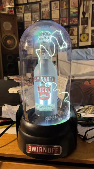 SMIRNOFF ICE LIGHT UP BOTTLE ELECTRIC PLASMA LAMP SIGN DISPLAY Tested And Works