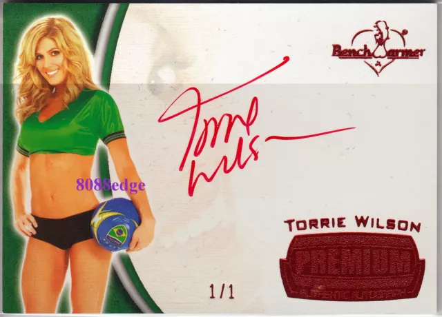 2012 Benchwarmer Soccer Auto:torrie Wilson #1/1 Of One Red Autograph Playboy Wwe