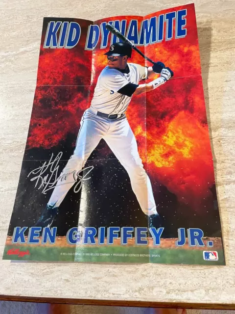 1993 Kellogg's BB Poster Ken Griffey Jr. "Kid Dynamite" Seattle Mariners - NR-MT 1993 Kellogg's BB Poster Ken Griffey Jr. "Kid Dynamite" Seattle Mariners - NR-MT