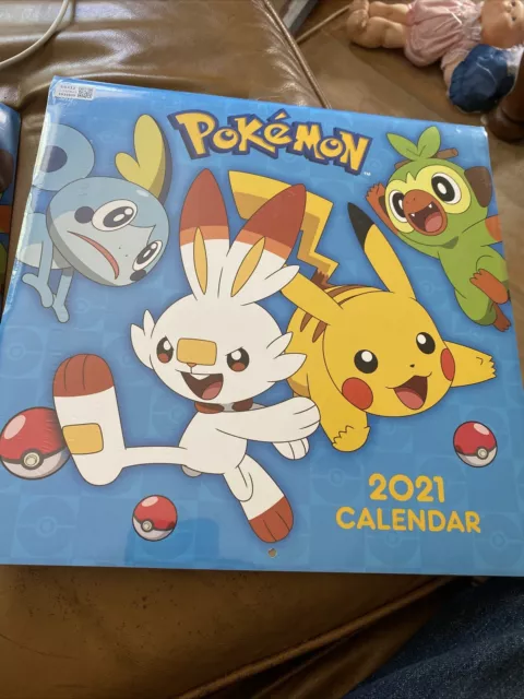 BIN Pokemon Official 2021 Calendar Unused Pictures Factory Sealed