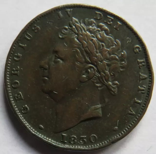 1830 King George IV Farthing Coin - Great Britain 2