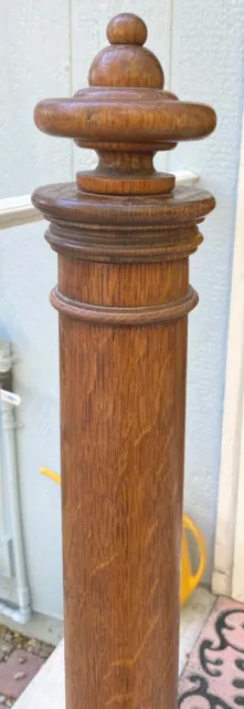 Antique Oak Column or Post, Quartersawn w/ Newel Cap