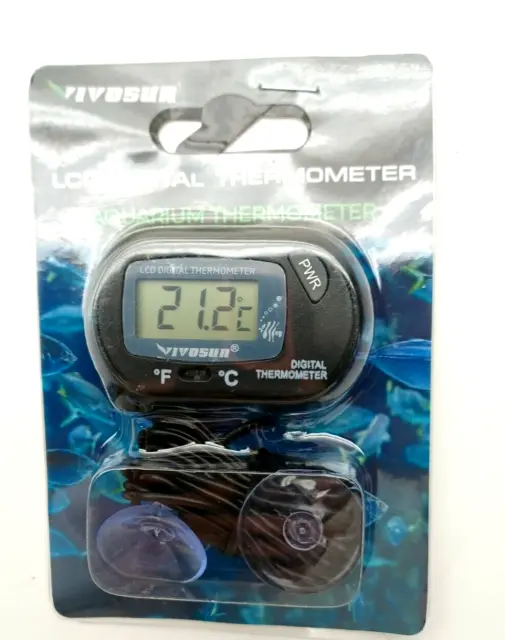 AQUANEAT 1 Pack Aquarium Thermometer, Fish Tank Thermometer, Digital  Thermometer, Reptile Thermometer, Terrarium Water Temperature Test, with  Large