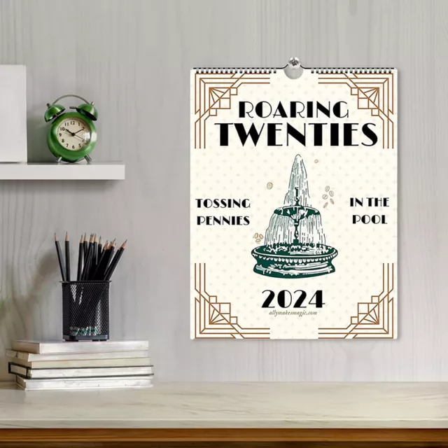 2024 Roaring Twenties Calendar 12 Monthly Wall Hanging Calendar Home Decor Gift