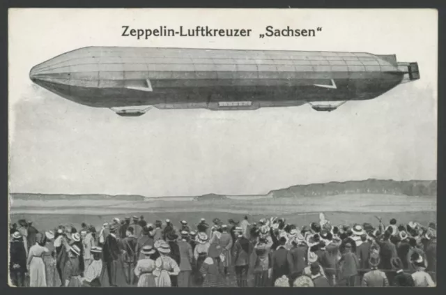 Zeppelin Ansichtskarte Zeppelin-Luftkreuzer "Sachsen"