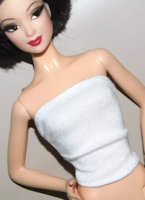 Barbie Basics White Top Shirt Fashion Fits Model Muse Fashionista Designer Doll