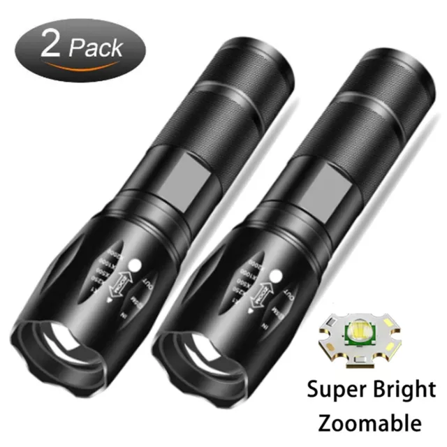 Super-Bright 90000LM LED Tactical Military LED Flashlight Torch 5 Modes Zoomable