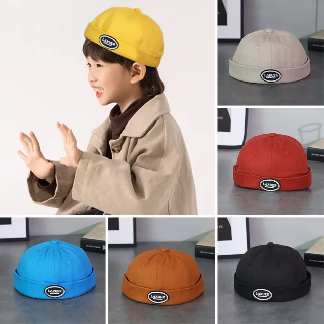 Solid Color Hip Hop Caps Harajuku Kids Beanie Hats  Infant Girls Boys