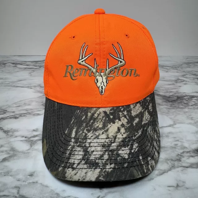 Remington Hat Cap Orange Camo Hunting Strap Back Outdoor Deer Buck Camouflage