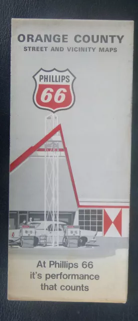 1970 Orange County street  map Phillips 66  oil  gas California La Habra Laguna