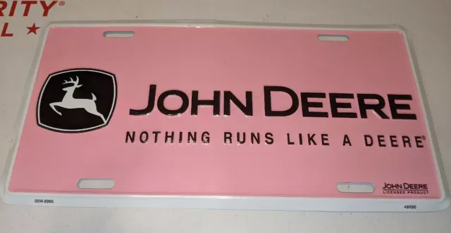 John Deere License Plate PINK NEW