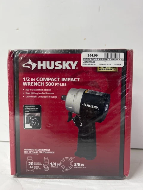Llave Compacta De Impacto De Aire Husky 1/2" Drive. 1001 659 931, Nuevo Sellado (Ud10233382)