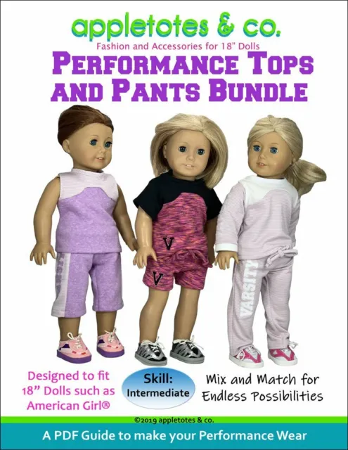 American Girl Doll Sewing Pattern -Performance Wear Bundle Pattern for 18" Dolls