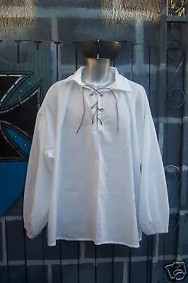 Mens Renaissance Colonial Pirate Poet Prince Eric Peasant Shirt, Size Medium