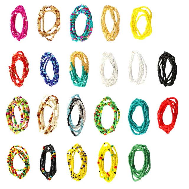 22 Pcs Pants Chain Waist Beads Elastic Body Belly Necklace Miss Anklet Decorate