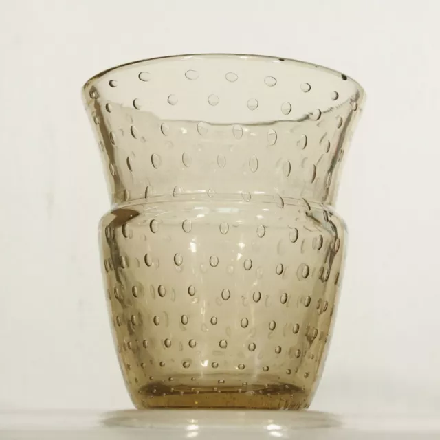 Vase En Cristal Couleur Fumee Champagne Bulle Daum Nancy 1930 Art Déco