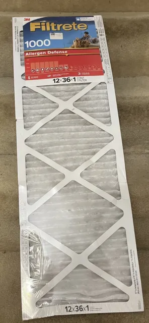 3M AL14-4 11 MERV Pleated Allergen Air Filter 36 H x 12 W x 1 D in.