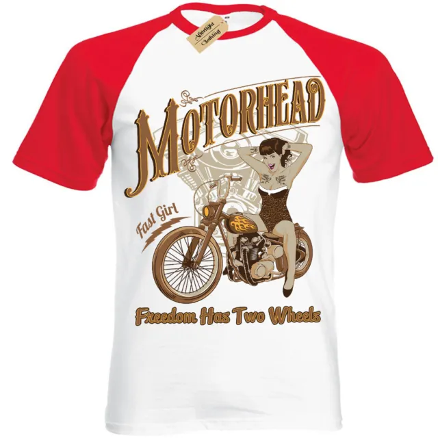 Men's Motorhead Short Sleeve Baseball T-Shirt | S to Plus Size | pinup biker