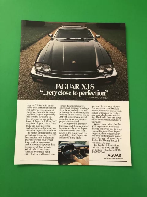 1983 Jaguar Xj-S Xj S Original Vintage Print Ad Advertisement Printed