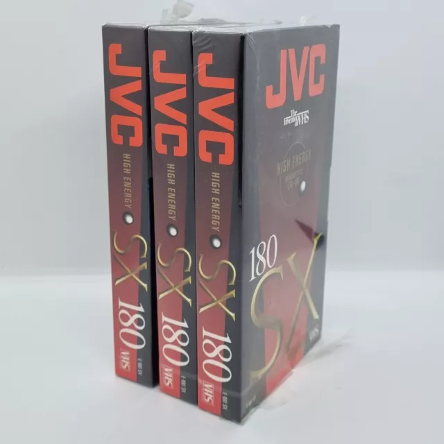JVC High Energy 180 SX E-180 3 Hours 3x VHS Tapes New and Sealed