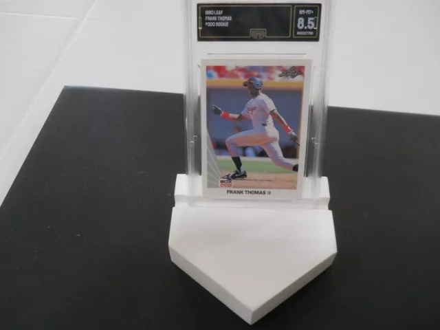 1990 Leaf Frank Thomas Rookie #300 GMA 8.5 with Home Plate Holder