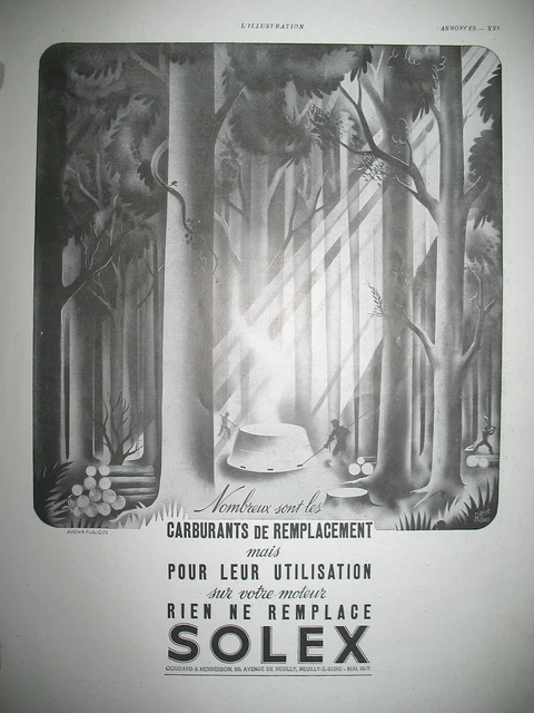 PUBLICITE DE PRESSE SOLEX CARBURATEUR ILLUSTRATION RENé RAVO FRENCH AD 1932