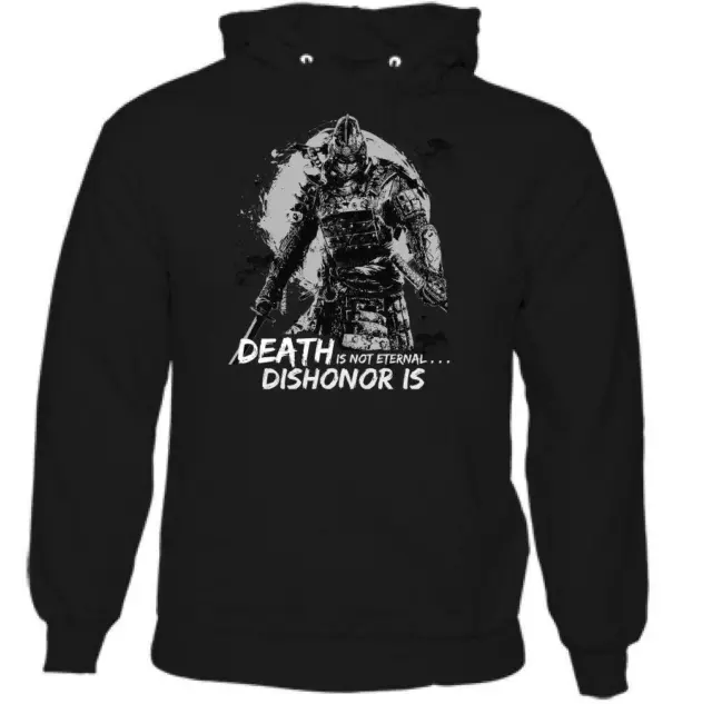 Death Is Not Eternal Mens Gym Hoodie MMA Martial Arts Biker Samurai Training Top