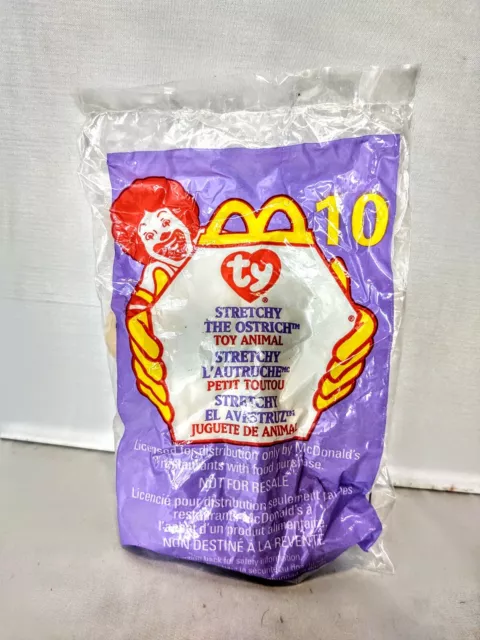 Stretchy Ostrich McDonald's Toy #10 Beanie Baby Plush Figure Stuffed Animal