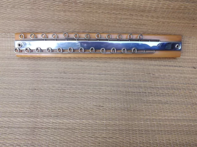 Vintage Tie Scarf Belt Hanger Wall Mount Organizer Wood & Chrome 24 Hooks