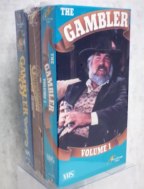 Kenny Rogers The Gambler VOL 1, 2, 3 Wood Knapp VHS Pack 1987 SEALED 052223WVHS2