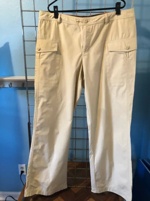 Tommy Hilfiger beige straight wide leg pants with pockets on hips