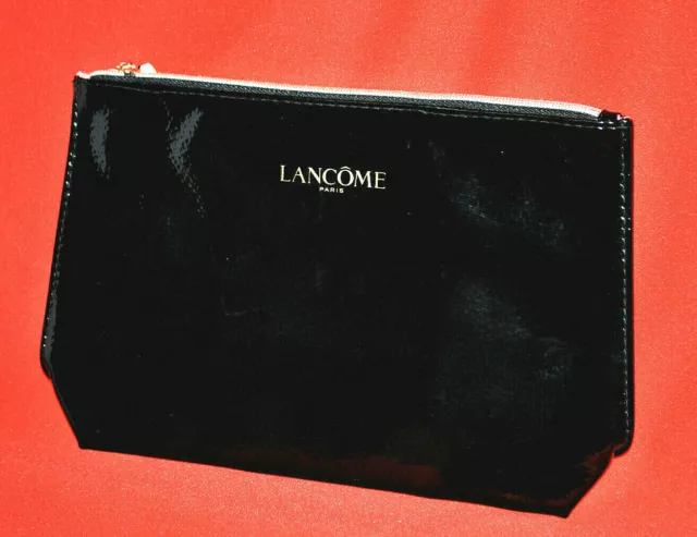 Lancome Makeup Bag Cosmetic Case Travel Toiletry Kit Empty Zipper Gloss Black
