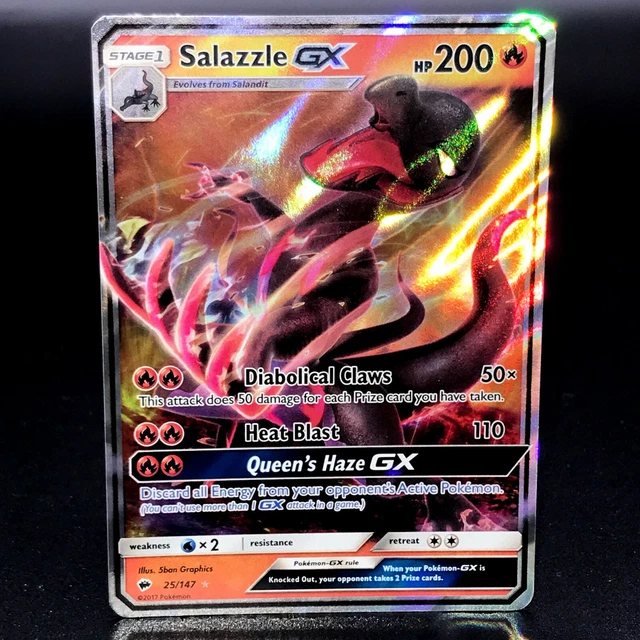Salazzle GX - SM Burning Shadows 25/147 - Half-Art seltene Pokémon-Karte
