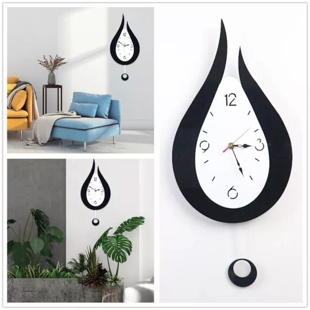 Acrylic Pendulum Waterdrop Wall Clock Wall Hanging Silent Clock Home Decor Gift