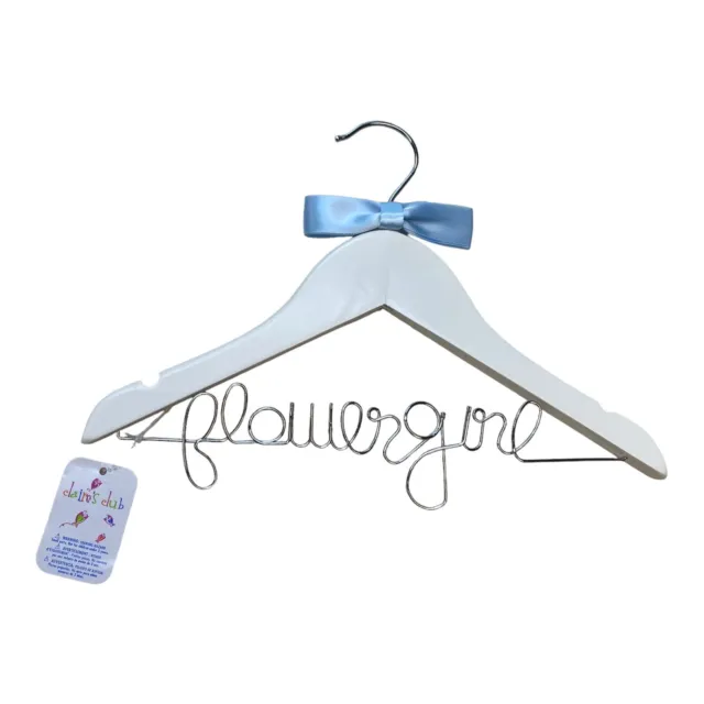 Claire’s Club Flower Girl Hanger White With Light Blue Bow Accent