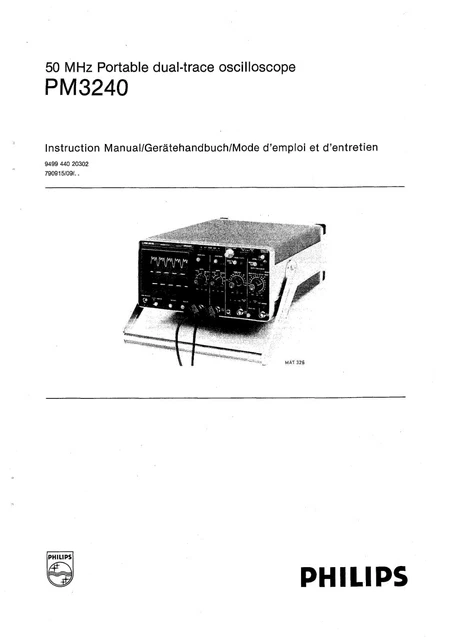 Manuel D'instructions Philips PM5638 - Manuel De Service Original - Bon état