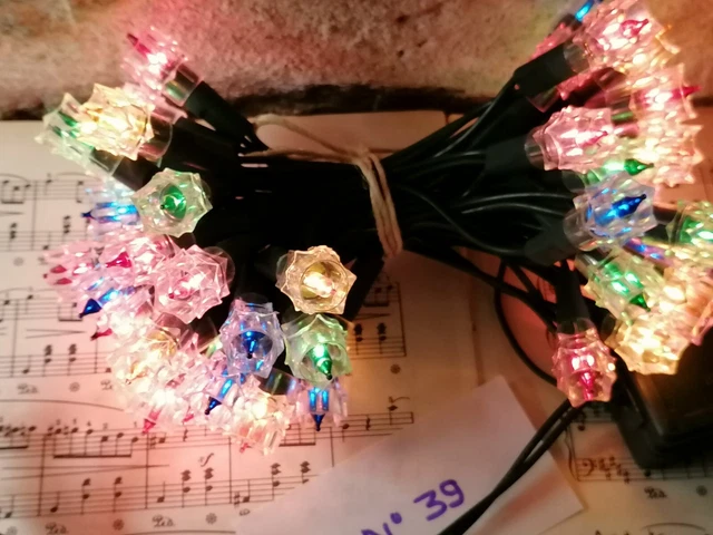 ANCIENNE GUIRLANDE ÉLECTRIQUE de Noël 60 lampes - Clignotante et