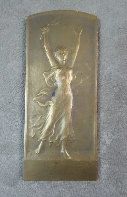Pendentif Ancien Plaqué Or - Breloque Art Nouveau Déco Asie - Médaille Vintage