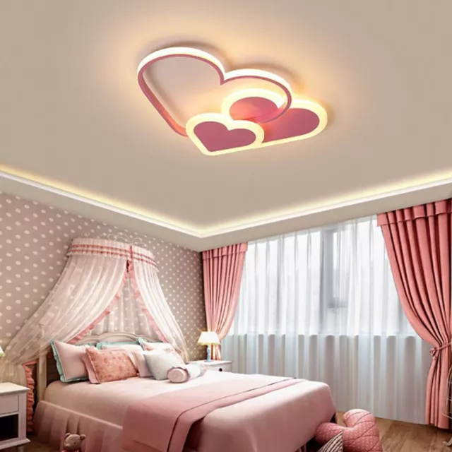 Modern Ceiling Light Heart Dimmable LED Chandelier Pendant Lamp For Kids Bedroom