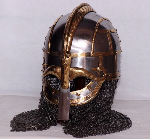 Medieval Steel Viking Vendel Helmet With Chainmail Hand Forged SCA/ Larp New 2